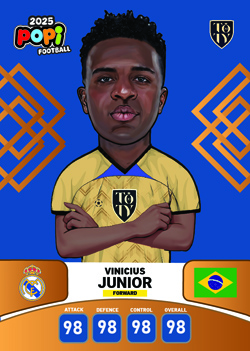 کارت پوپی فوتبال وینسوس جونیور 2025 - سری بیسیک