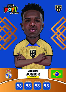 کارت پوپی فوتبال وینسوس جونیور 2025 - سری بیسیک