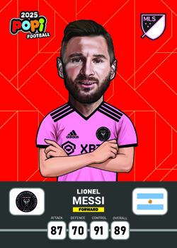 کارت پوپی فوتبال لیونل مسی 2025 - سری بیسیک