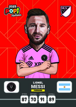 کارت پوپی فوتبال لیونل مسی 2025 - سری بیسیک