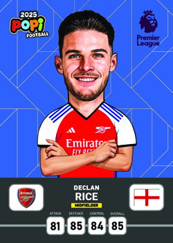 کارت پوپی فوتبال دکلان رایس 2025 - سری بیسیک