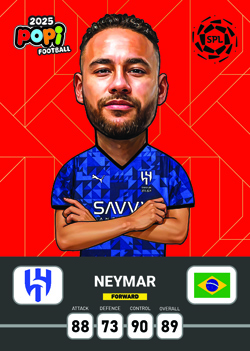 کارت پوپی فوتبال نیمار 2025 - سری بیسیک