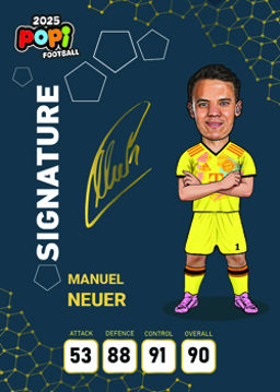 کارت پوپی فوتبال مانوئل نویر 2025 - سری امضا شده