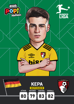 کارت پوپی فوتبال kepa 2025 - سری بیسیک