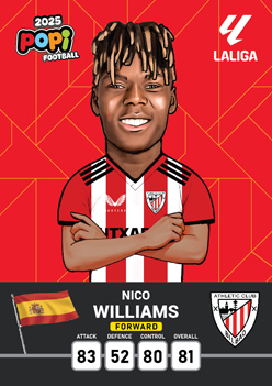 کارت پوپی فوتبال nico williams 2025 - سری بیسیک