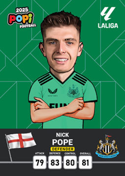 کارت پوپی فوتبال nick pope 2025 - سری بیسیک