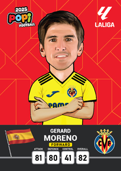 کارت پوپی فوتبال gerard moreno 2025 - سری بیسیک