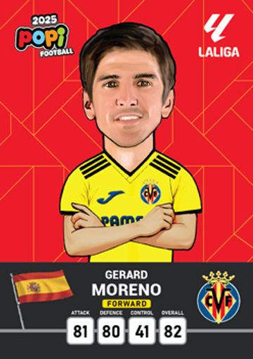 کارت پوپی فوتبال gerard moreno 2025 - سری بیسیک