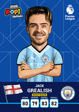 کارت پوپی فوتبال jack grealish 2025 - سری بیسیک