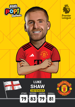 کارت پوپی فوتبال luke shaw 2025 - سری بیسیک