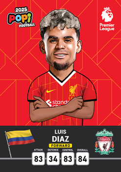 کارت پوپی فوتبال luis diaz 2025 - سری بیسیک