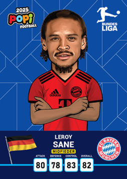 کارت پوپی فوتبال leroy sane 2025 - سری بیسیک